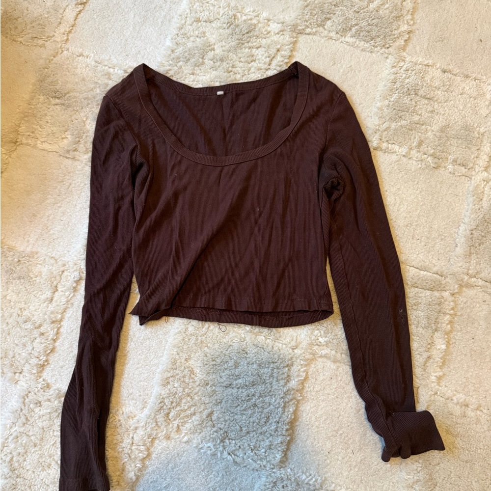 Women's Long Sleeve Brown Top